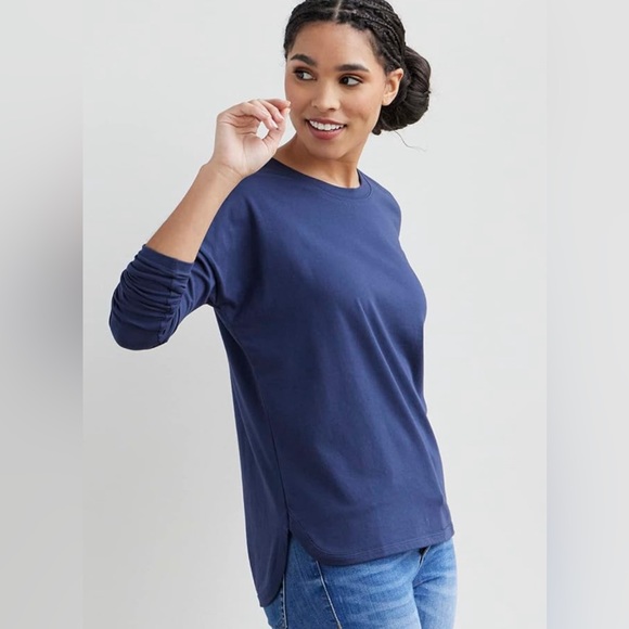 Eileen Fisher Tops - Eileen Fisher women’s petite navy blue ling sleeve shirt  PS L107-7